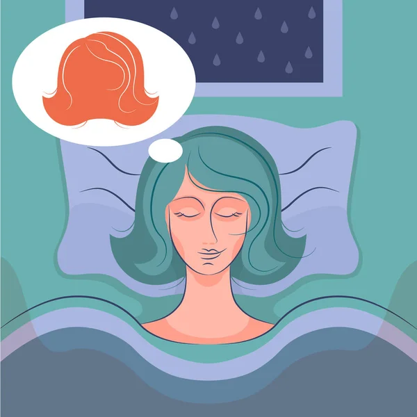 Woman Transgender Sleeping Bed Bedroom Dreams Illustration Poster Banner Psychological — 图库照片