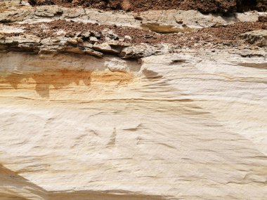 Doğal Kum Arkaplanı, kayalık kıyı tabakası, çatlak ve çamur tabakası.