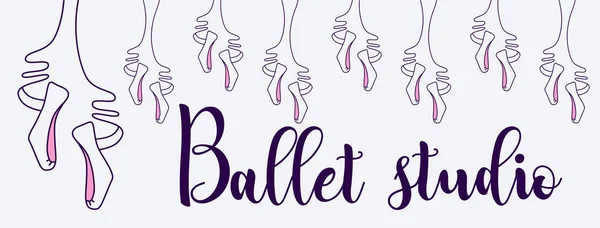 Facebook Cover Banner Voor Balletstudio Illustratie Van Vrouwelijke Benen Balletschoenen — Stockfoto
