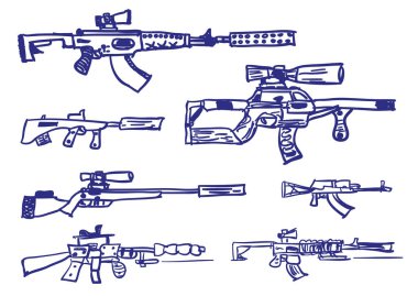 Silahın basit vektör çizimi