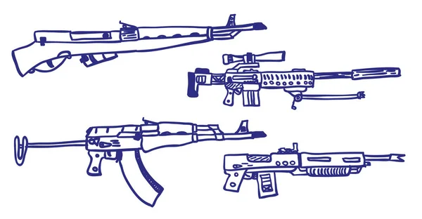 Croquis vectoriel simple du pistolet — Image vectorielle