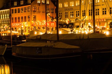 Nyhaven Noel Pazar Advent Kopenhag, Danimarka