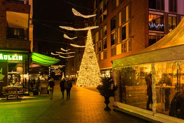 Mercado Navidad Ueberseequartier Hamburgo Alemania — Foto de Stock