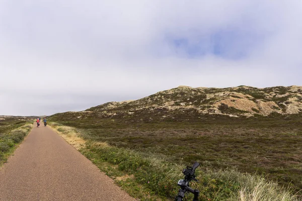 Caminho Bicicleta Entre Dunas Sylt Norte Alemanha Ilha Mar Norte — Fotografia de Stock