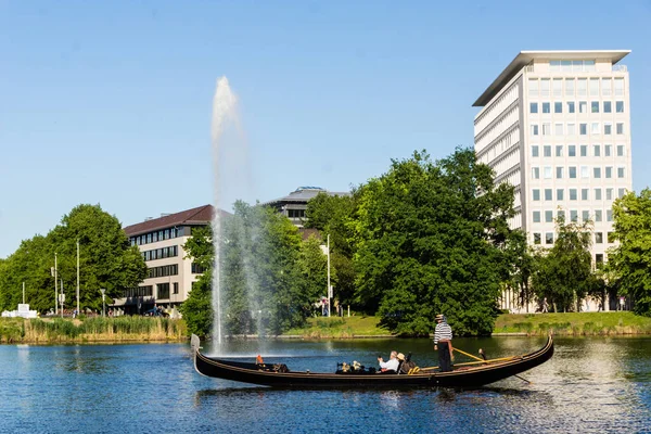 Kiel Alemania Junio 2019 Una Góndola Veneciana Lago Kieler Kiel — Foto de Stock