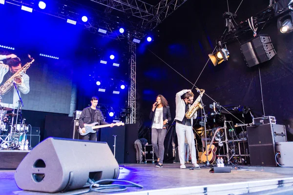 Kiel Alemania Junio 2019 Cassandra Steen Band Presentan Rathaus Stage — Foto de Stock