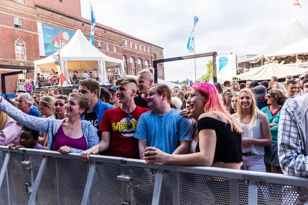 Kiel Alemanha Junho 2019 Brasspop Band Querbeat Cologne Está Apresentando — Fotografia de Stock