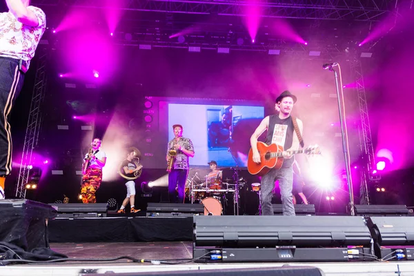 Kiel Germany June 26Th 2019 Brasspop Band Querbeat Cologne Performing — 스톡 사진