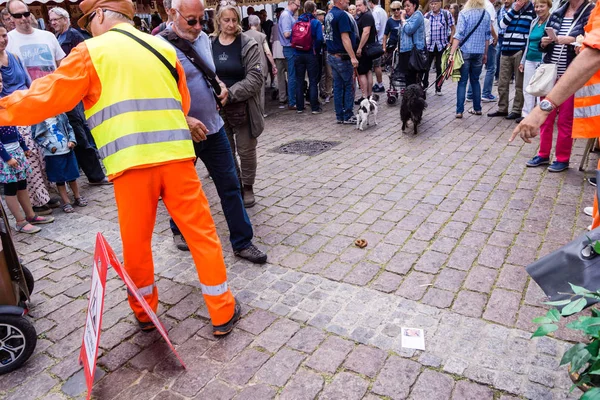 Kiel Tyskland Juni 2019 Gatukonstnären Pico Bello Håller Kieler Woche — Stockfoto