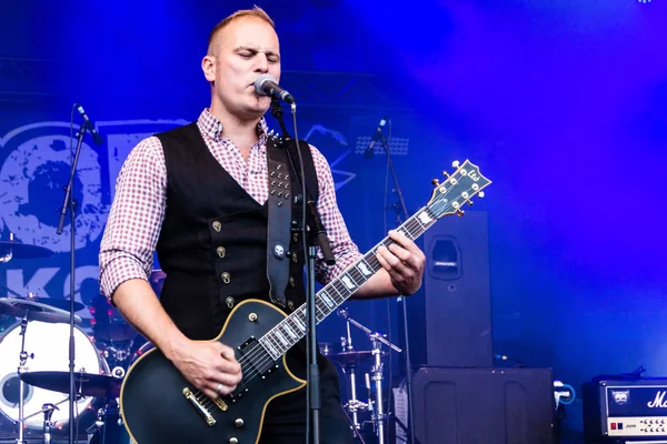 Kiel Alemania Junio 2019 Banda Elbrebellen Está Rockeando Radio Bob — Foto de Stock