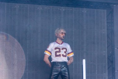 Kiel, Almanya - 28 Haziran 2019: The Band Tokio Hotel, Hrn Stage 'de sahne alıyor