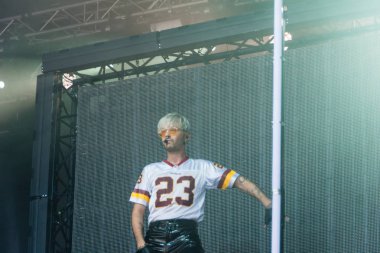 Kiel, Almanya - 28 Haziran 2019: The Band Tokio Hotel, Hrn Stage 'de sahne alıyor