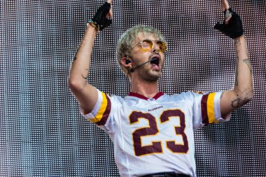 Kiel, Almanya - 28 Haziran 2019: The Band Tokio Hotel, Hrn Stage 'de sahne alıyor