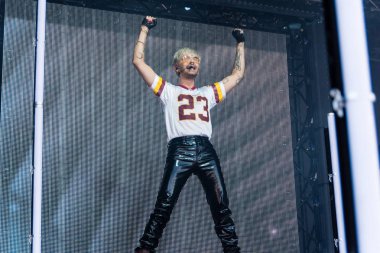 Kiel, Almanya - 28 Haziran 2019: The Band Tokio Hotel, Hrn Stage 'de sahne alıyor