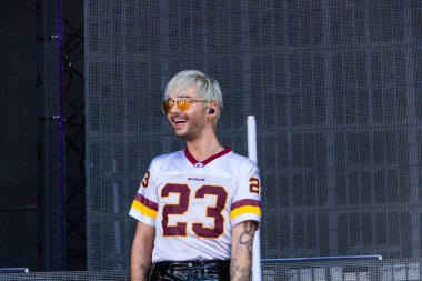 Kiel, Almanya - 28 Haziran 2019: The Band Tokio Hotel, Hrn Stage 'de sahne alıyor