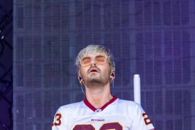 Kiel, Almanya - 28 Haziran 2019: The Band Tokio Hotel, Hrn Stage 'de sahne alıyor