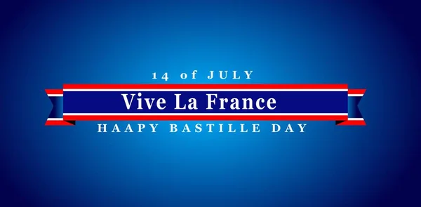 Illustration Banner July Happy Bastille Day Text Space Background — Stock Vector