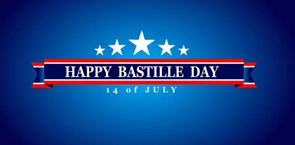 Illustration Une Bannière Juillet Joyeuse Fête Bastille Texte Espace Contexte — Image vectorielle