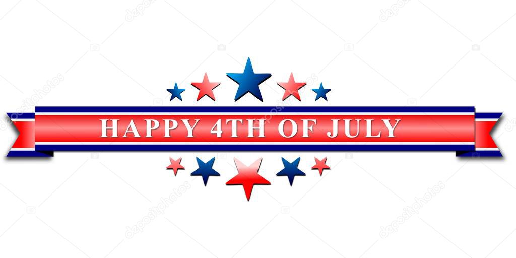 Happy 4th Of July USA Independence Day Header Or Banner Background.