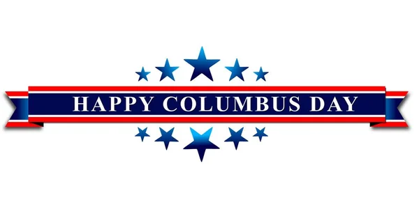 Glad Columbus Day Web Banderoll Eller Affisch — Stock vektor