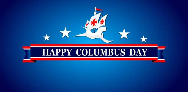 Ευτυχισμένος Columbus Day Web Banner Αφίσα — Διανυσματικό Αρχείο