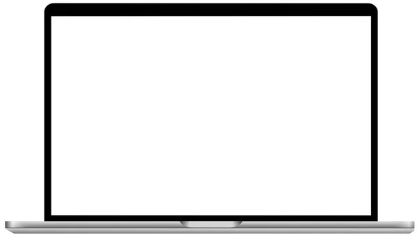 白い背景に ベクトルに分離された空白の画面を持つノート パソコン — ストックベクタ