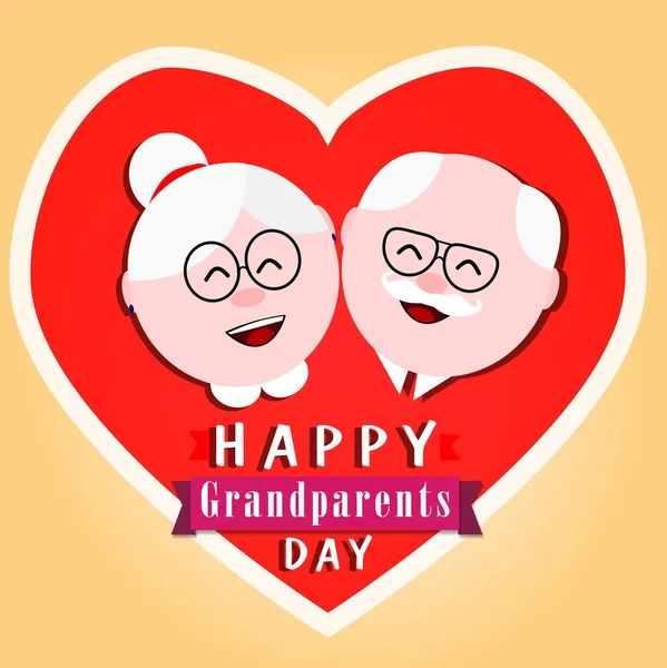 Happy Grandparents Day Happy Grandfather Grandmother — Stock Vector