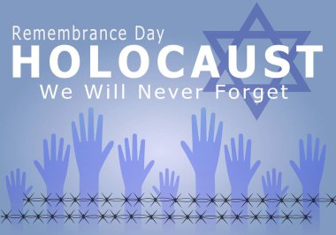 Holokost Anma Day.Background için hiç unutmayacak - vektör Svg