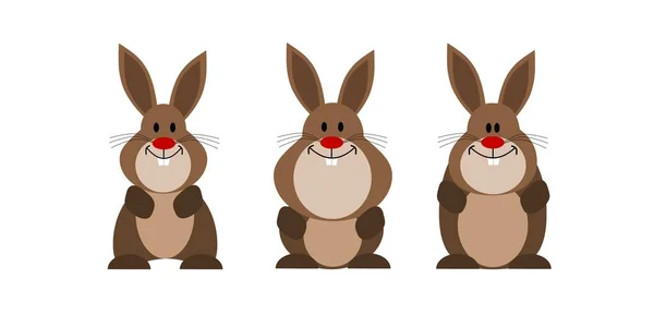 Joyeux Pâques Carte Vœux Pâques Lapin Dessin Animé — Image vectorielle