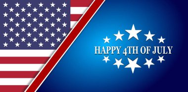 Mutlu 4 Temmuz ABD Bağımsızlık günü üstbilgi veya Banner arka plan. 