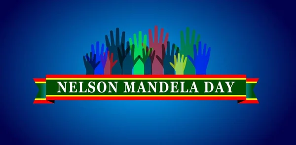 Journée Internationale Nelson Mandela Illustration Bannière Affiche — Image vectorielle