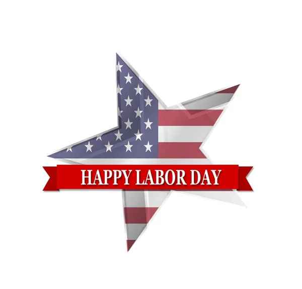 Happy Labor Day Bakgrund Med Usa Flagga — Stock vektor