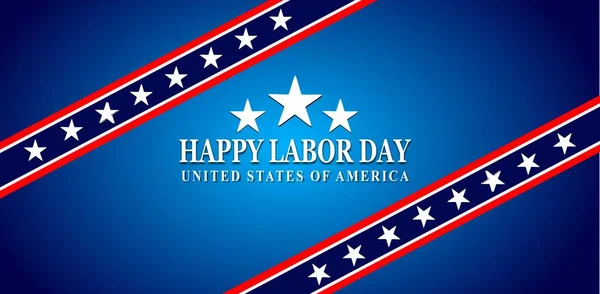 Felice Labor Day Sfondo Con Bandiera Usa — Vettoriale Stock