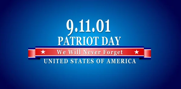 Antecedentes Del Patriot Day Usa Sobre Bandera Americana — Vector de stock