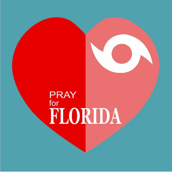 Kırmızı kalpli Florida İllüstrasyon için dua edin
