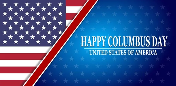 Columbus Day Web Banner Sablon Poszter Usa Zászló — Stock Vector