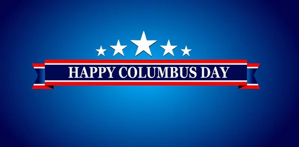 Columbus Day Banner Web Poster Modello Con Bandiera Usa — Vettoriale Stock