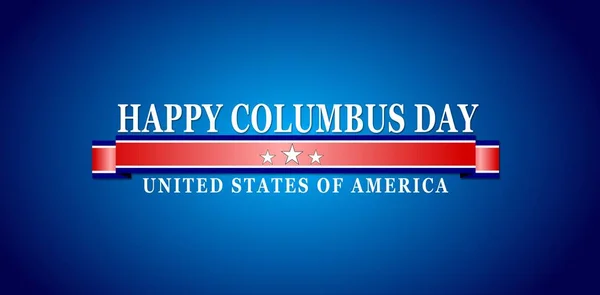 Columbus Day Web Banner Template Poster Usa Flag — Stock Vector