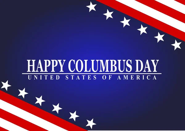 Columbus Day Banner Web Template Poster Com Bandeira Dos Eua — Vetor de Stock