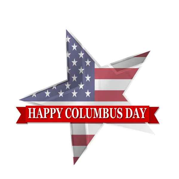 Columbus Day Web Banner Mall Affisch Med Usa Flagga — Stock vektor