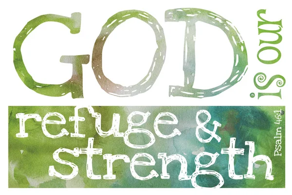 Deus é o nosso refúgio e força (Salmo 46: 1) - Cartaz com a Bíblia — Fotografia de Stock