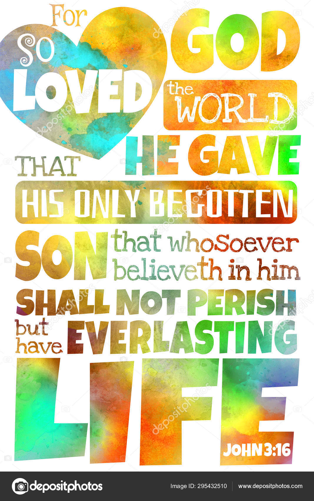 For God so loved the world (John 3:16) King James Version Stock Photo