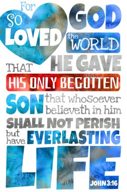  For God so loved the world (John 3:16) King James Version clipart