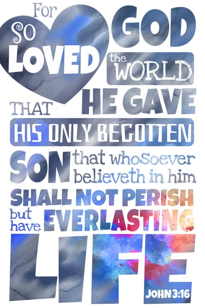 För Gud så älskade världen (Joh 3:16) King James version — Stockfoto