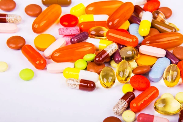 Colorful Tablets Capsules — Stock Photo, Image