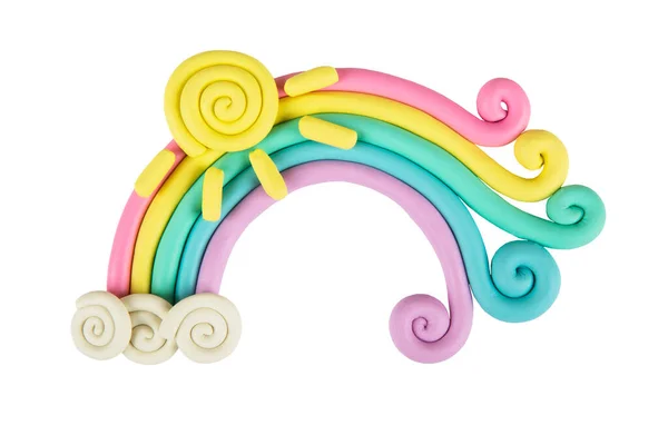 Plasticine Arc Ciel Couleur Pastel Isolé Sur Fond Blanc Photos De Stock Libres De Droits