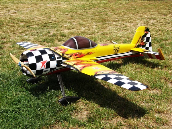 model of radio controlled aircraft with a propeller