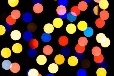 Festival arka plan fotoğraf gerçekçi bokeh ile Işıklar defocused. Uzaya parlayan Noel atmosferi.