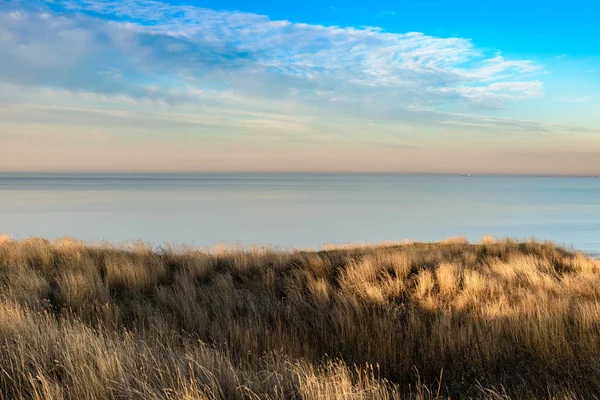 Stunning View Grass Covered Dunes Sea Horizon — Stock Photo, Image