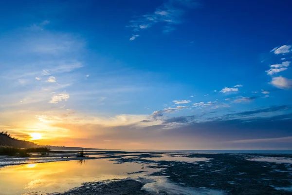 Sea Beautiful Expanse Blue Sky Clouds Sunlight Sunset Russia Azov — Stock Photo, Image
